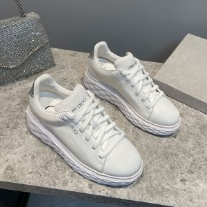 Jimmy Choo Diamond Light Maxi F Sneakers Women Knit With Platform Sole White