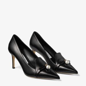 Jimmy Choo Felicitie 85 Pumps Women Nappa Leather With Pearl Embellishment Black