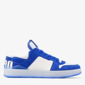 Jimmy Choo Florent M Sneakers Women Crosta and Leather With Choo Lettering White/Blue