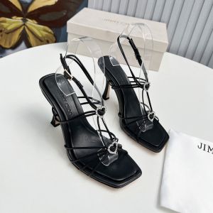 Jimmy Choo Indiya 85 Sandals Women Nappa Leather With Crystal Hearts Black