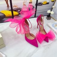 Jimmy Choo Averly 100 Pumps Suede With Oversized Mesh Bows Rose