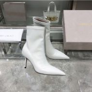 Jimmy Choo Beyla 85 Ankle Booties Calf Leather White