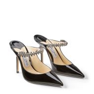 Jimmy Choo Bing 100 Mules Patent Leather With Crystal Strap Black