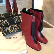 Jimmy Choo Macel 100 Ankle Booties Calf Leather Red