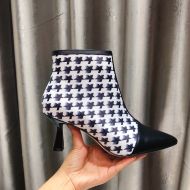 Jimmy Choo Kix Z 65 Ankle Booties Nappa And Star Houndstooth Printed Black