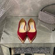 Jimmy Choo Love Flats Suede Red