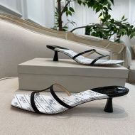 Jimmy Choo Maelie 60 Slides Patent Leather with Letter Printing White